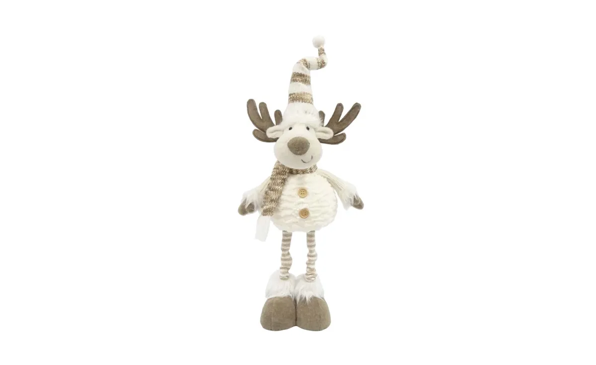 Dekoracija reindeer standing 70cm white/brown