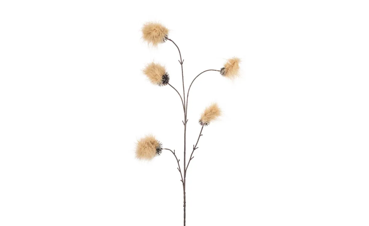 Dekorativna grana pom pom 84cm bež