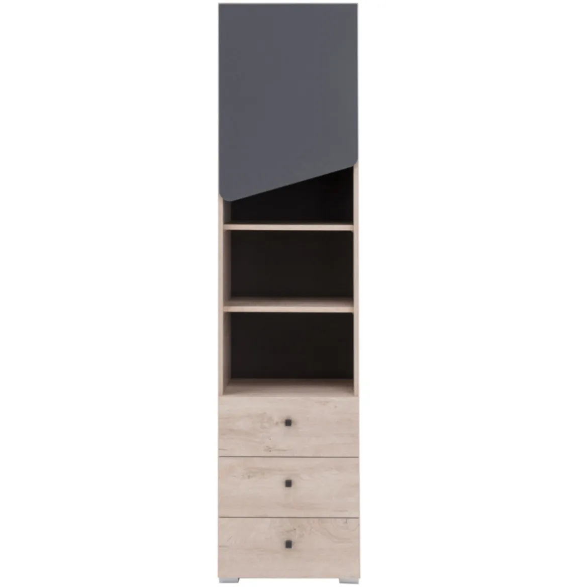 Delta polica 1 vrata+3 fioke+3 otvora 45x40x190 hrast / tamno siva