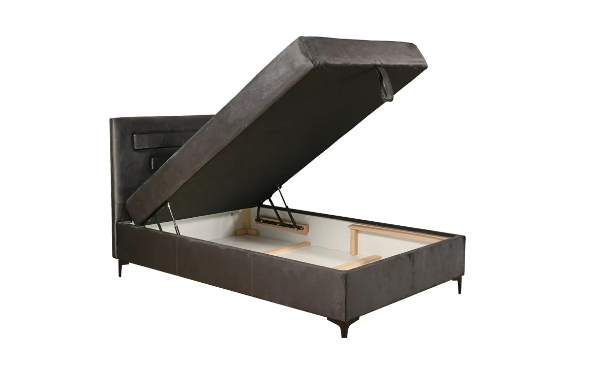 Derby krevet sa spremnikom 137x210x120 cm tamno sivi