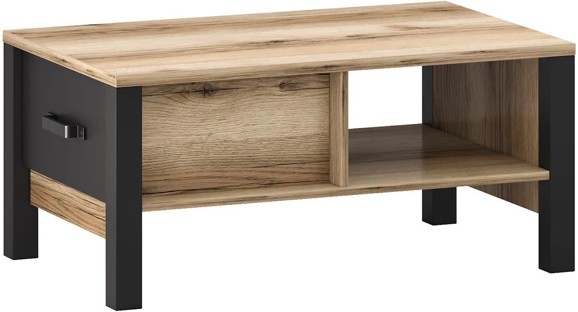 Derby T klub sto s fiokom 56x90x42 cm evoke hrast/crni