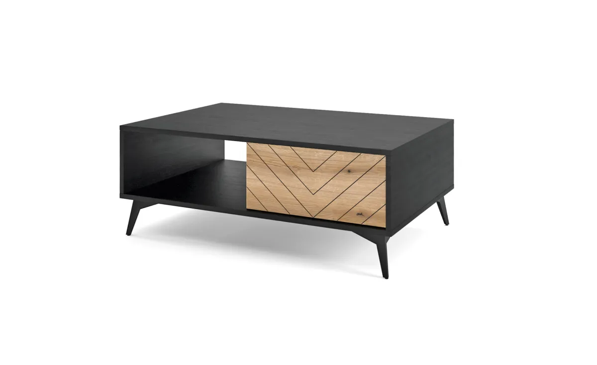 Diamond klub sto 2 fioke 103,5x68x39,7 cm hrast evoke / crno