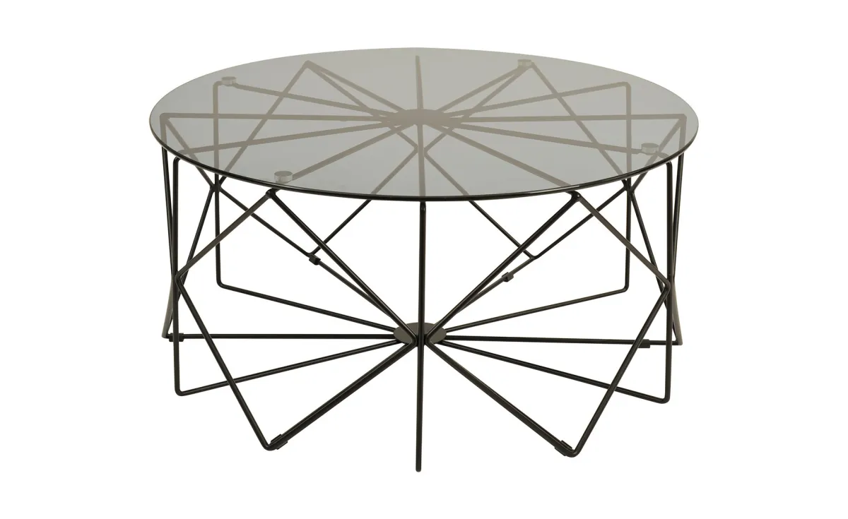 Diamond klub sto D80x40,5cm staklo/metal
