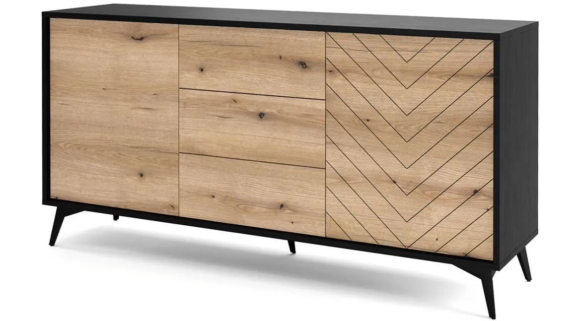 Diamond KSZ154 2 vrata+3 fioke 153,4x39x76,70 cm hrast/crna