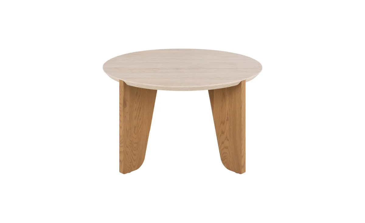 Dockland klub sto D80x45 cm travertin / hrast
