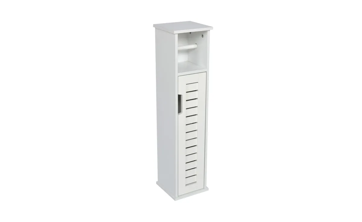 Držač toaletnog papira sa spremnikom Dina 18x18x75cm beli
