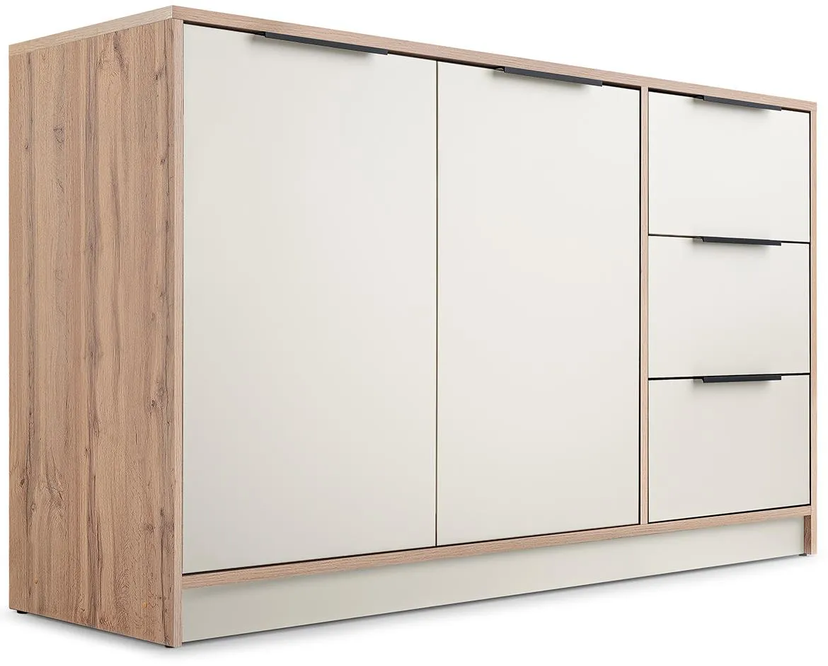 Duarte 2d3s komoda 138x41x81 kašmir/wotan hrast