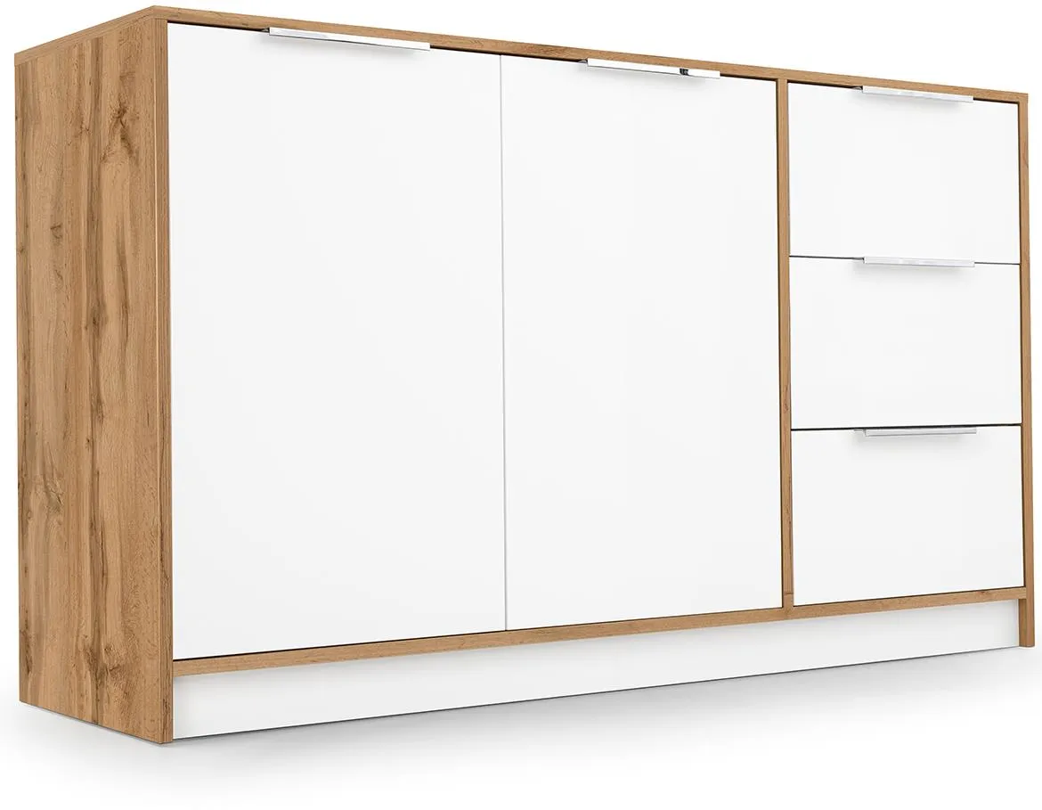 Duarte Komoda 2d3s 138x41x81 bela/wotan hrast