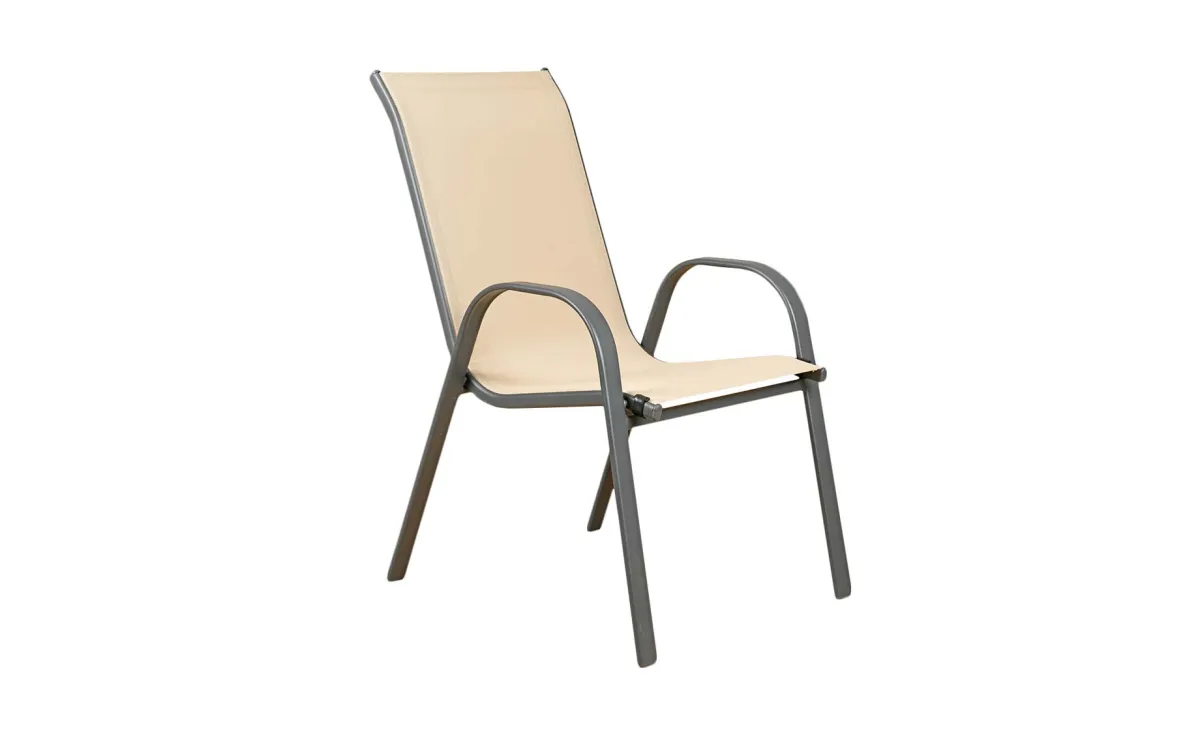 Dubai II stolica 53.5×75×92cm tamno siva/bež