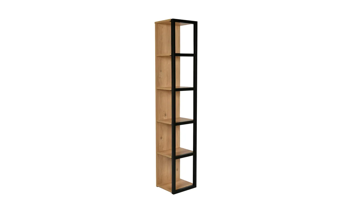 Dunbar polica 34x30x180 cm crna/natur