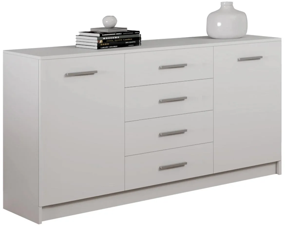 Duo 2D4S komoda 2 vrata+4 fioke 140x47x86 cm bela