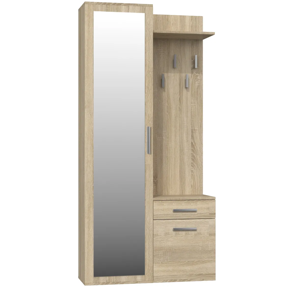 Duo predsoblje 100x35x180 cm natur (sonoma hrast)