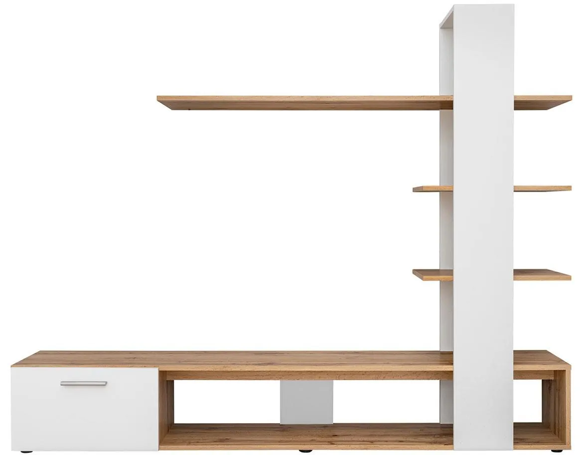 Eco regal 190x35x152 cm hrast wotan/bela