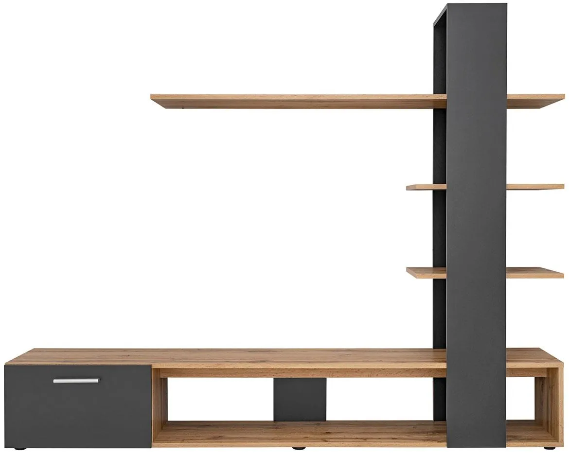 Eco regal 190x35x152 cm hrast wotan/crna