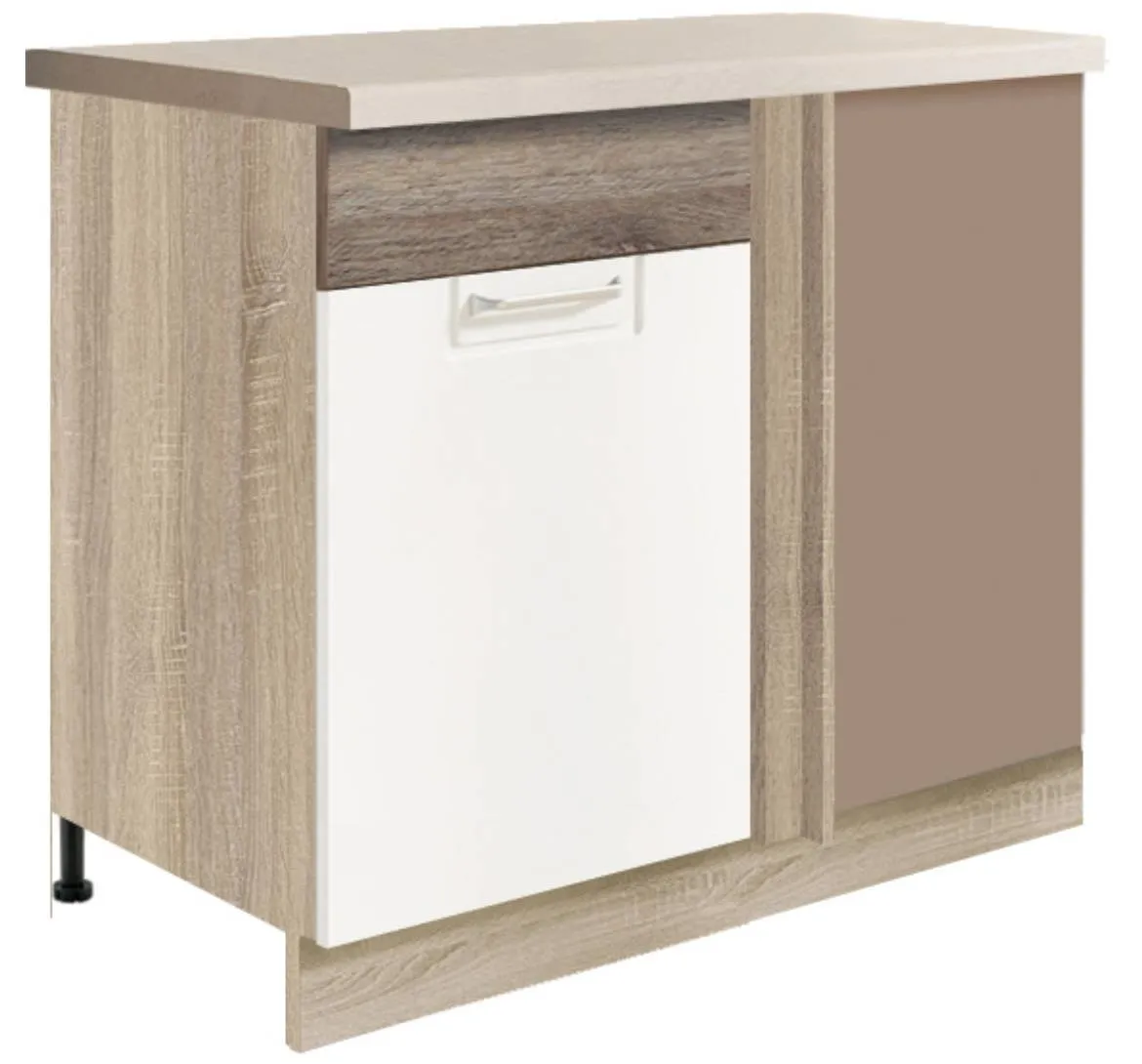 Econo 24 d l ugaoni kuhinjski element 1 vrata 110x60x82 cm natur (sonoma hrast)/beli