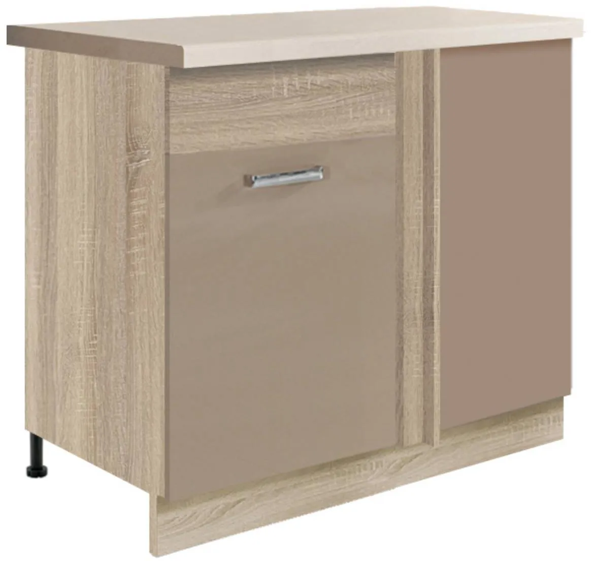 Econo 24 d l ugaoni kuhinjski element 1 vrata 110x60x82 cm natur (sonoma hrast)/cappuccino
