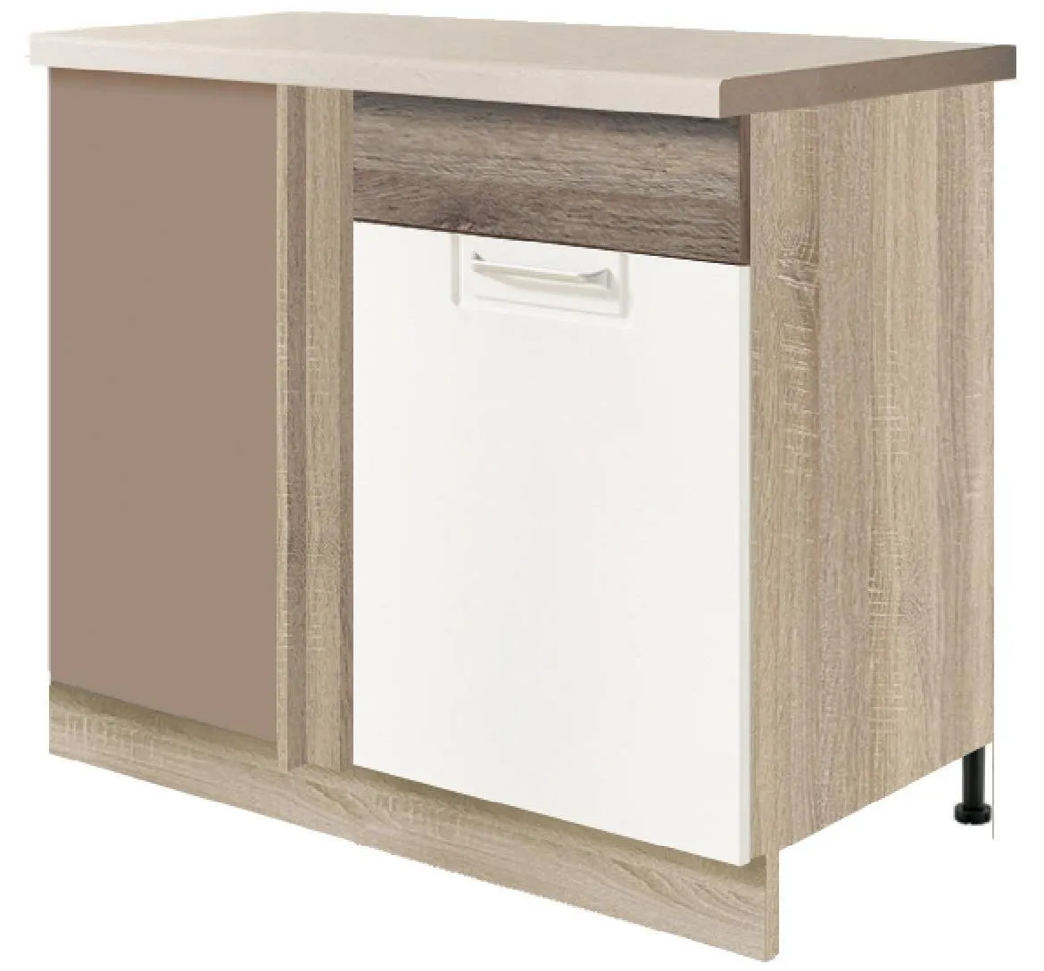 Econo 25d str ugaoni kuhinjski element 1 vrata 110x60x82 cm natur (sonoma hrast)/beli