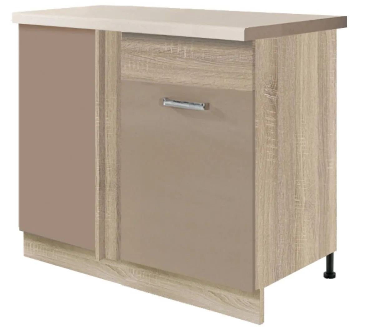 Econo 25d str ugaoni kuhinjski element 1 vrata 110x60x82 cm natur (sonoma hrast)/cappuccino