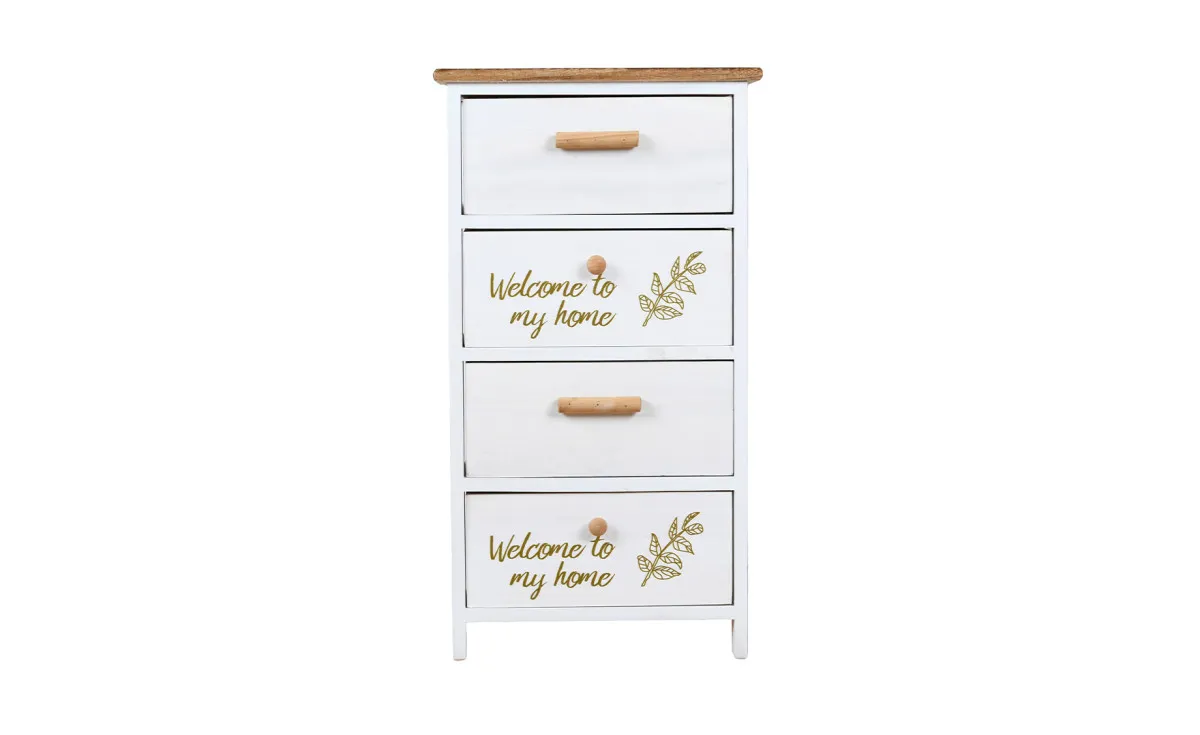 Eira komoda 4 fioke 40x29x73 cm bela
