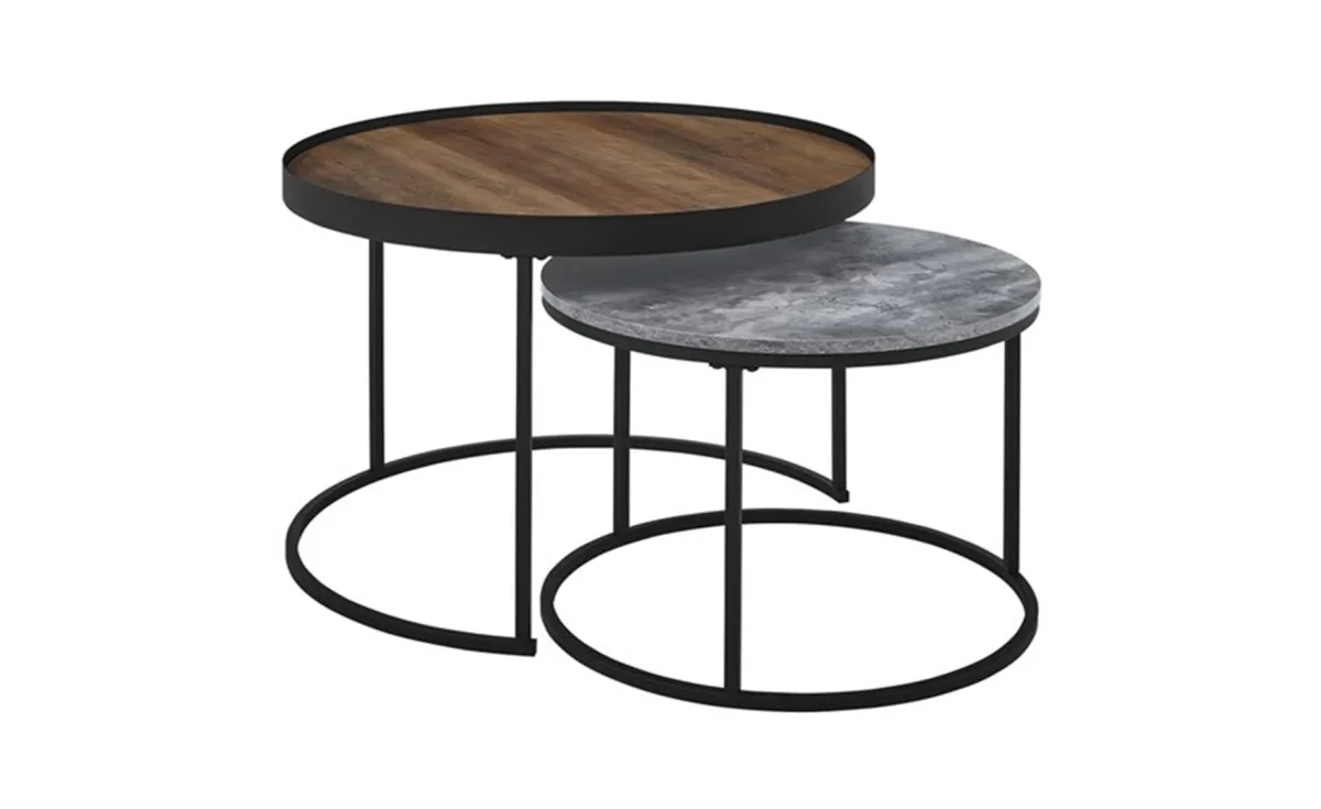 Eli set stočića 2/1 natur/crni metal