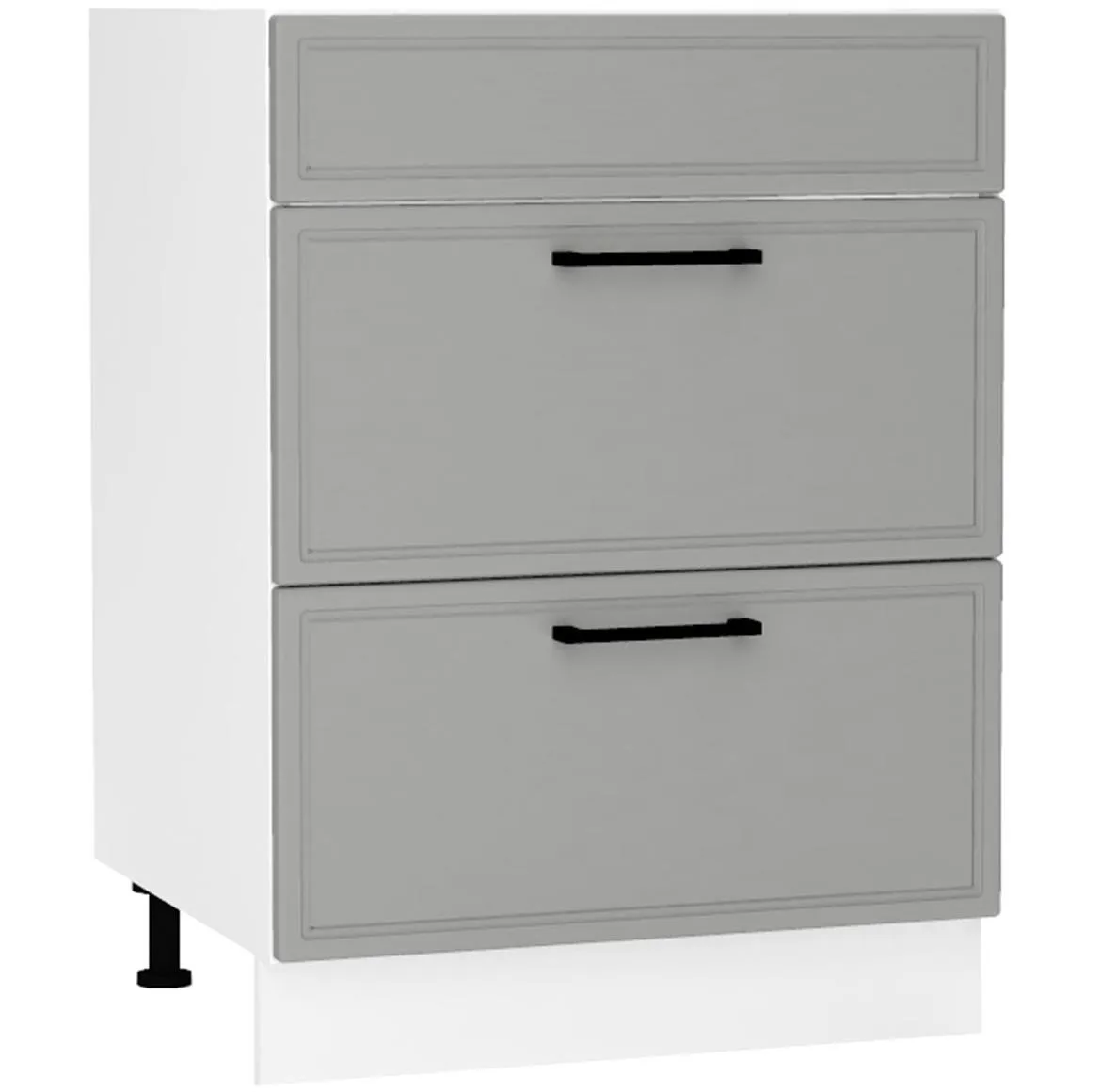 Emily D60PC S/2 ZASL kuhinjski element 3 fioke 60x52,4x82 cm belo/sivi