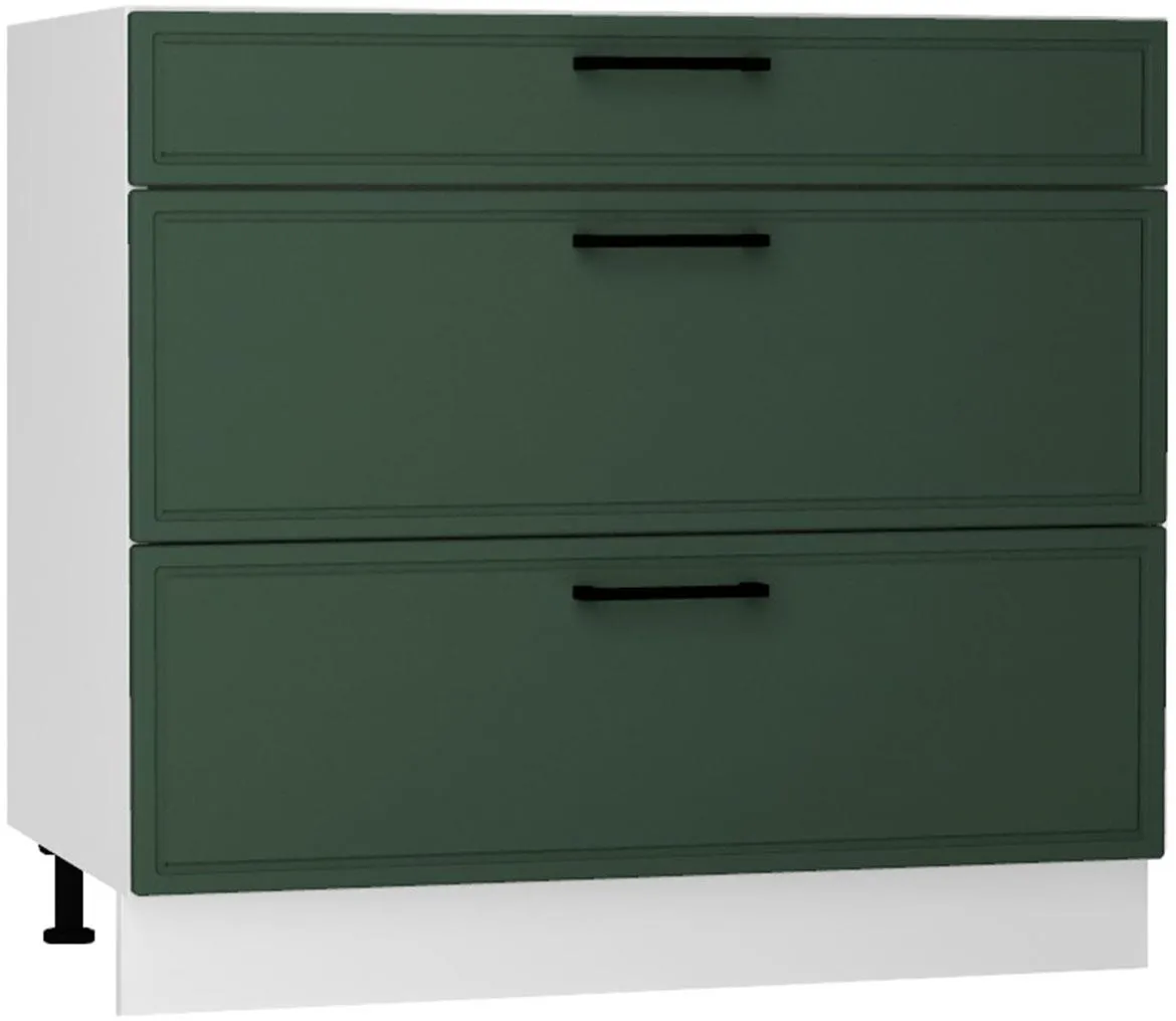 Emily D90PC kuhinjski element 3 fioke 90x52,4x82 cm belo/zeleni