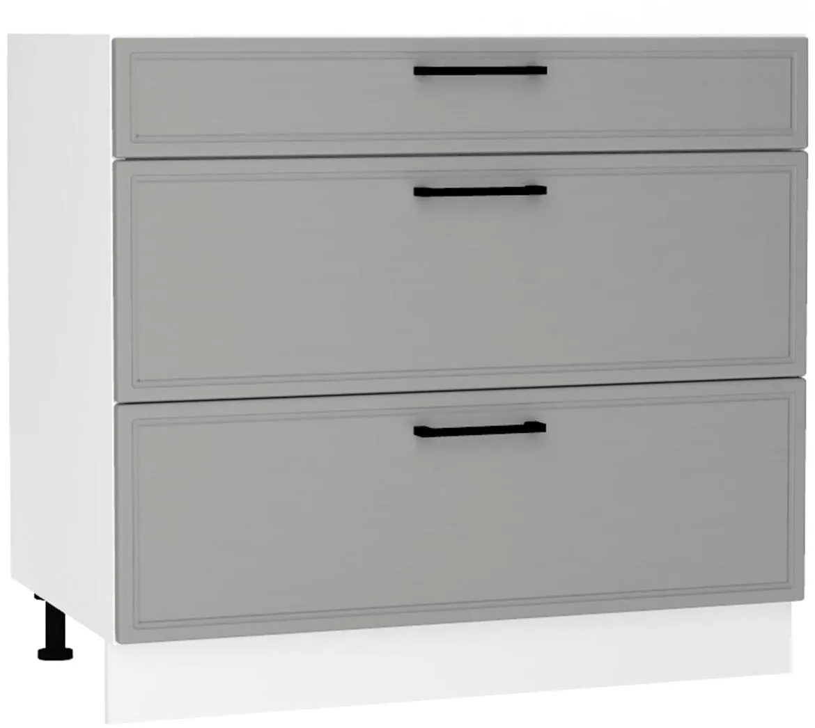 Emily D90PC S/3 kuhinjski element 3 fioke 90x52,4x82 cm belo/sivi
