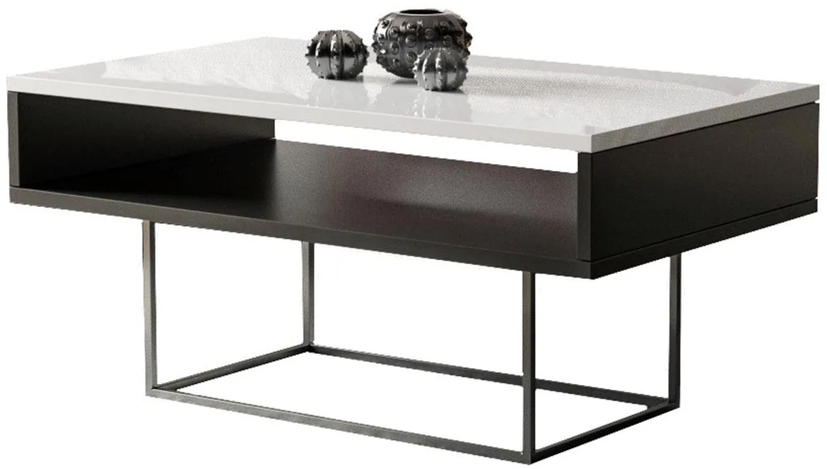 Enna klub sto 1 polica 100x60x53 cm crno/beli