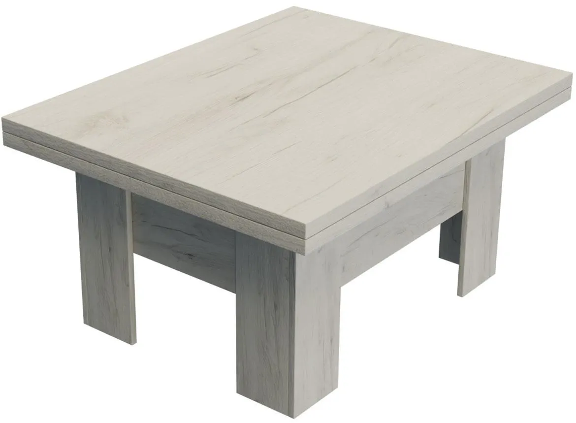 Eryk klub sto 100x80x53 cm izbeljeni beli