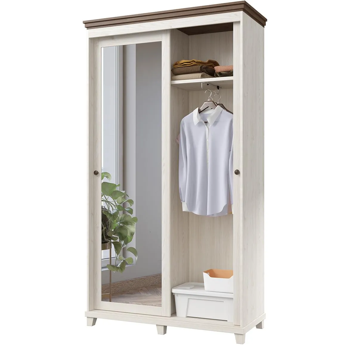 Evora 54 ormar 2klizna vrata 120x50x216 svetli jasen