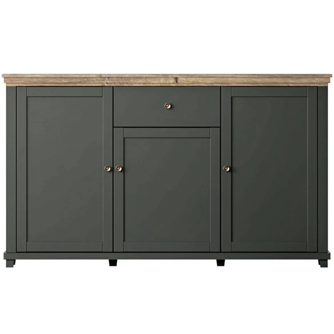 Evora komoda 3 vrata + 1 fioka 160x42x93 cm zelena/tamni hrast