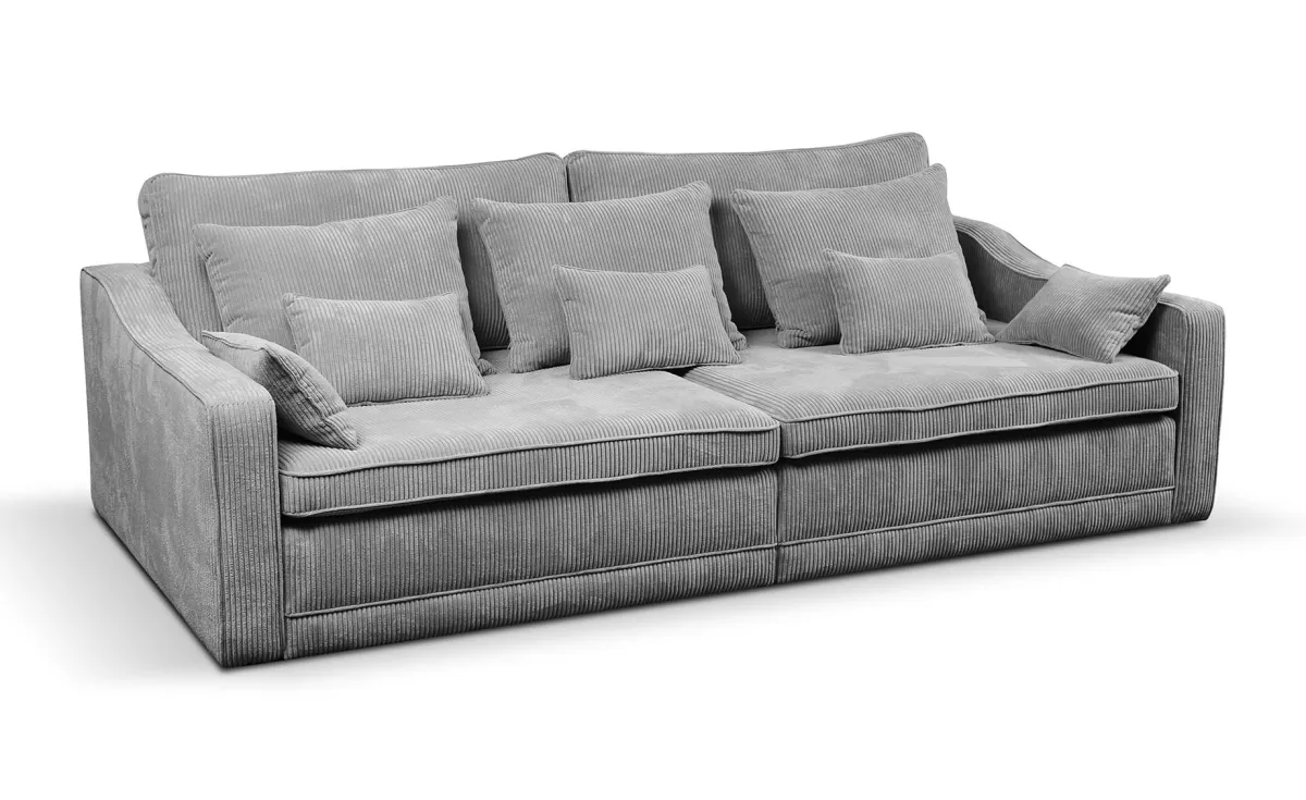 Evora trosed sa ležajem i prostorom za odlaganje svetlo sivi 276x137x71 cm