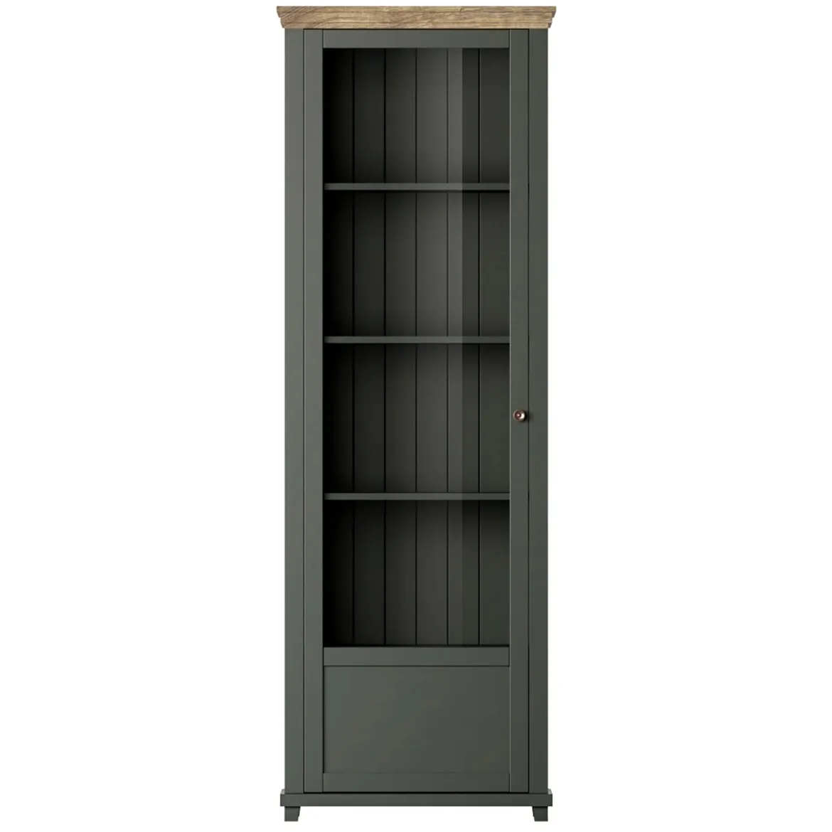 Evora vitrina 1 vrata 71x42x200 zelena/tamni hrast