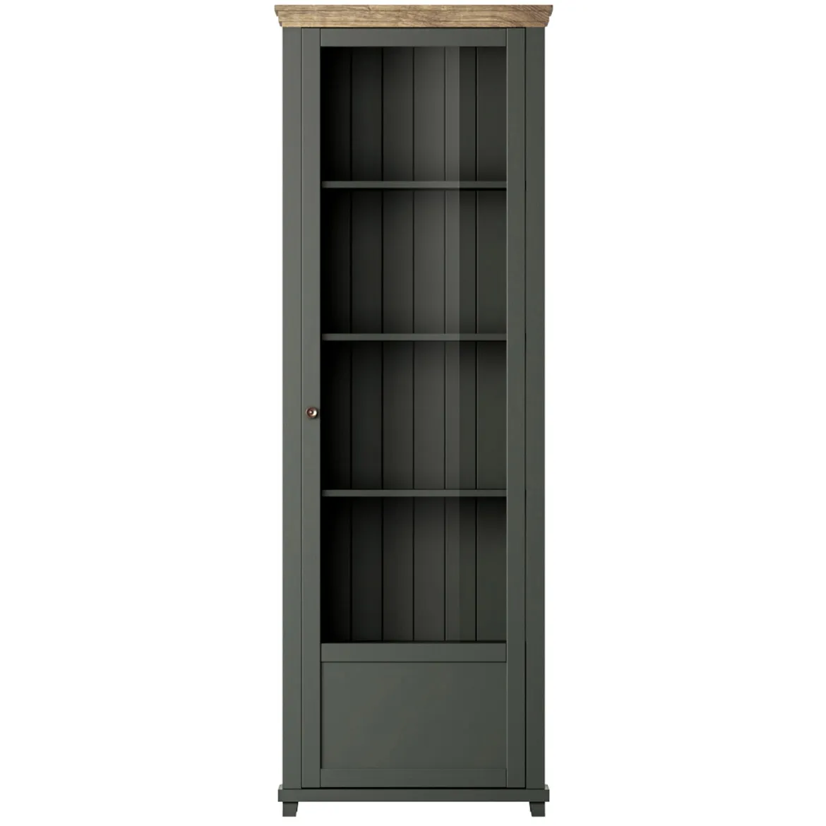 Evora vitrina 1 vrata 71x42x200 zelena/tamni hrast