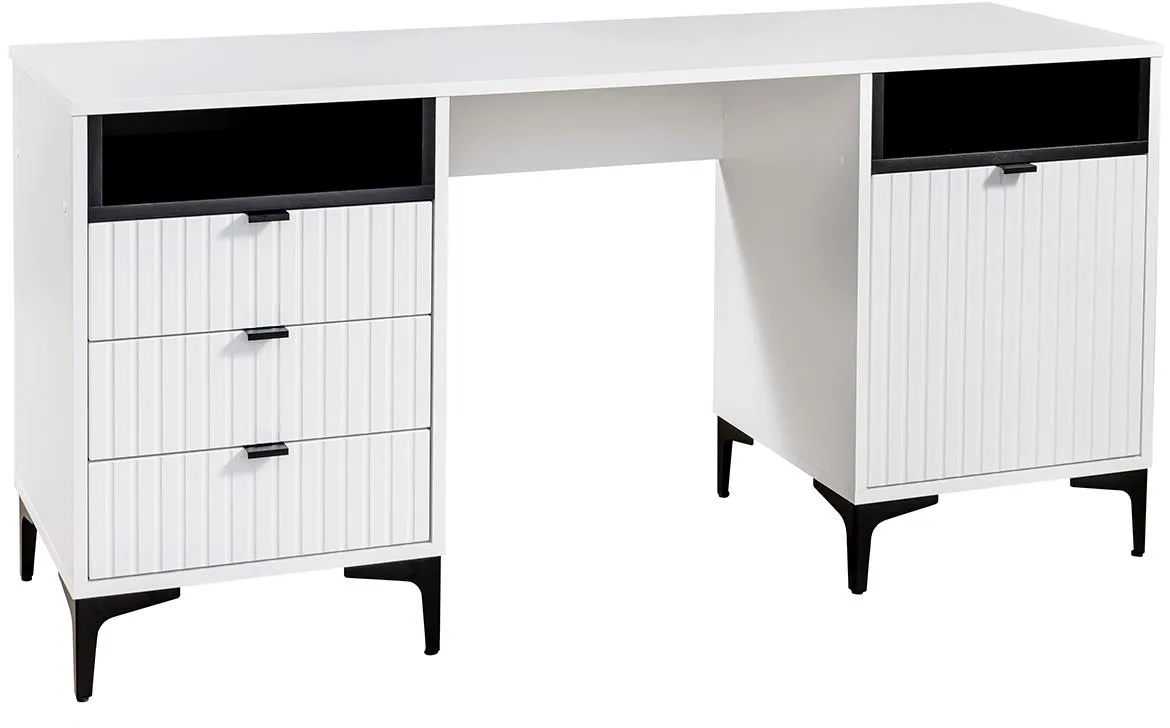 Fabio 1D3S radni stol 1vrata, 3fioke 156,6x50,5x76 beli