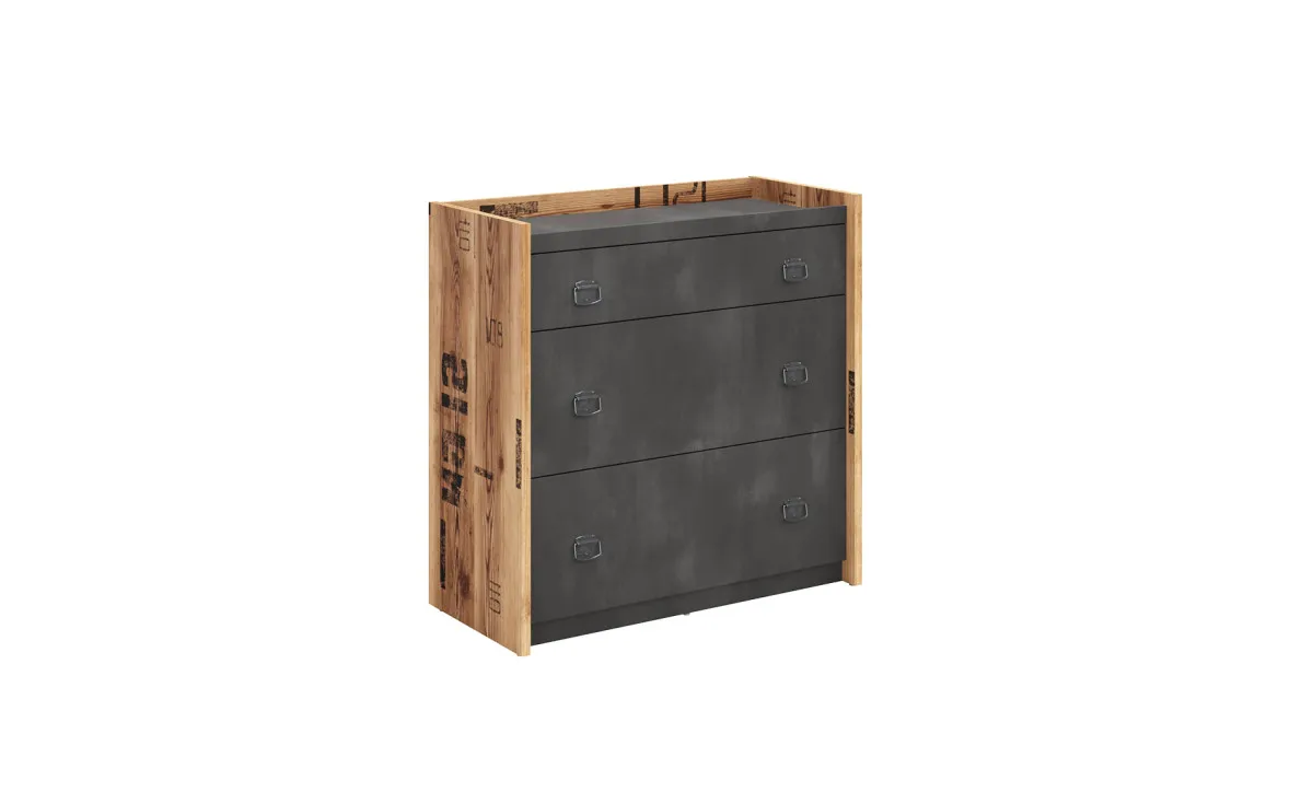 Fargo komoda 3 fioke 90x42x90cm sivo/braon