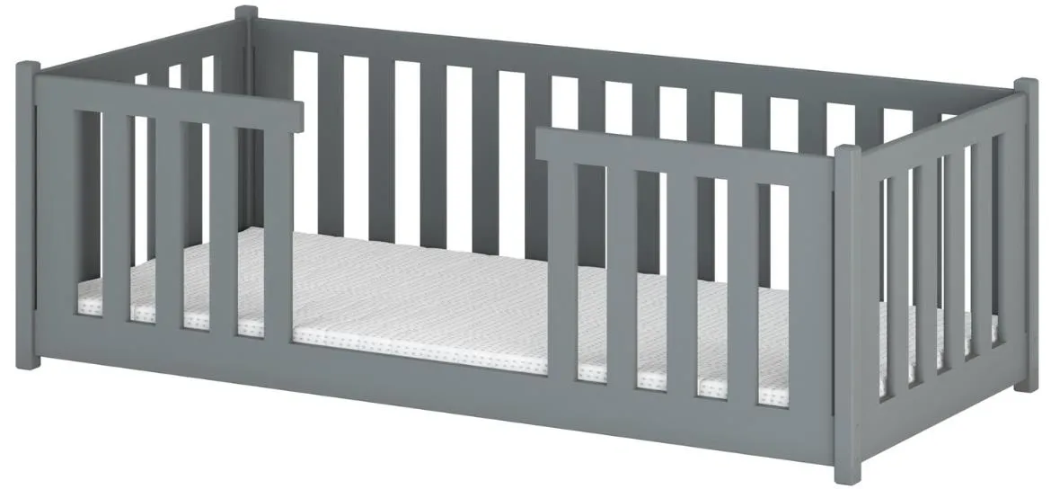 Fero krevet sa ogradicom 97x208x62 cm sivi