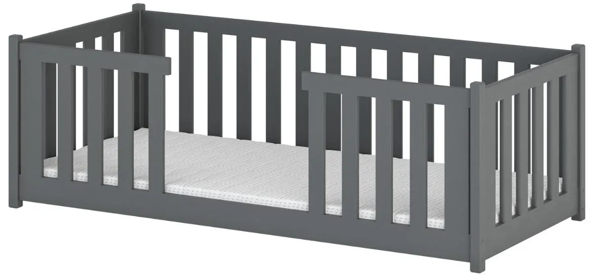 Fero krevet sa ogradicom 97x208x62 cm tamno sivi