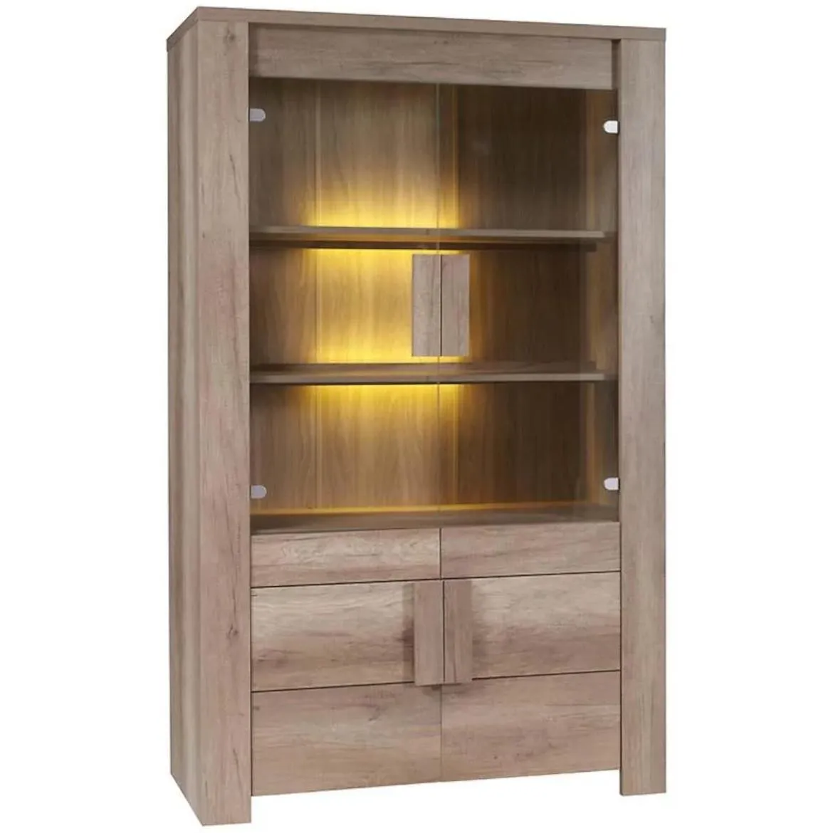 Ferrara 01 vitrina 4 vrata 120x47,5x195 cm tamni hrast