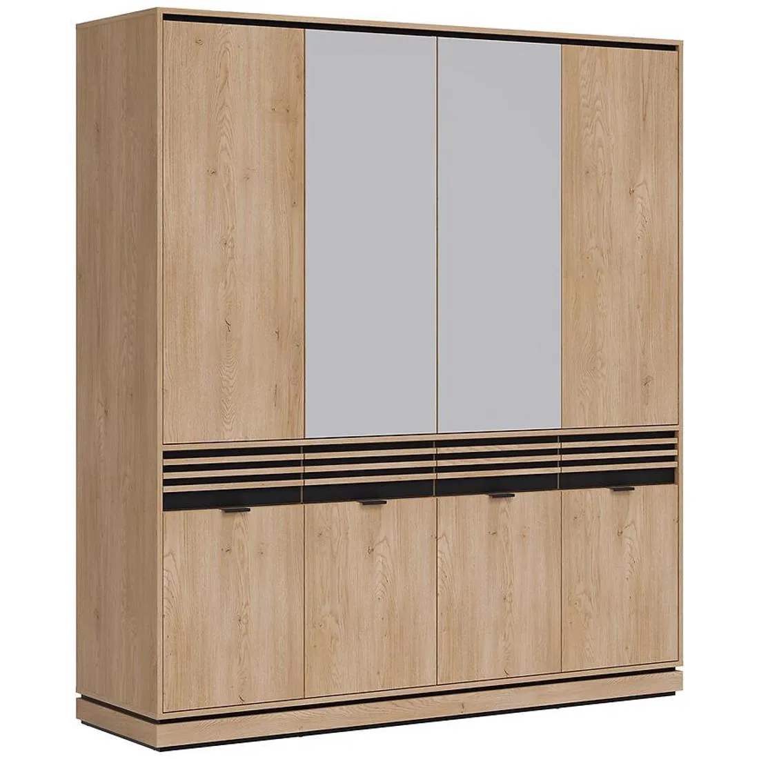 Ferro ormar 182x54x204,5 cm hrast/crna