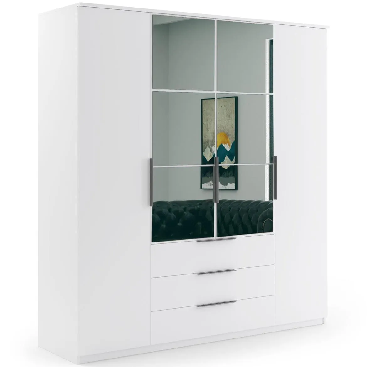 Florence ormar 4vrata + 3fioke 200x60x215 beli
