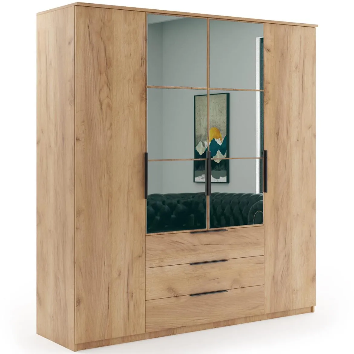 Florence ormar 4vrata + 3fioke 200x60x215 craft zlatni