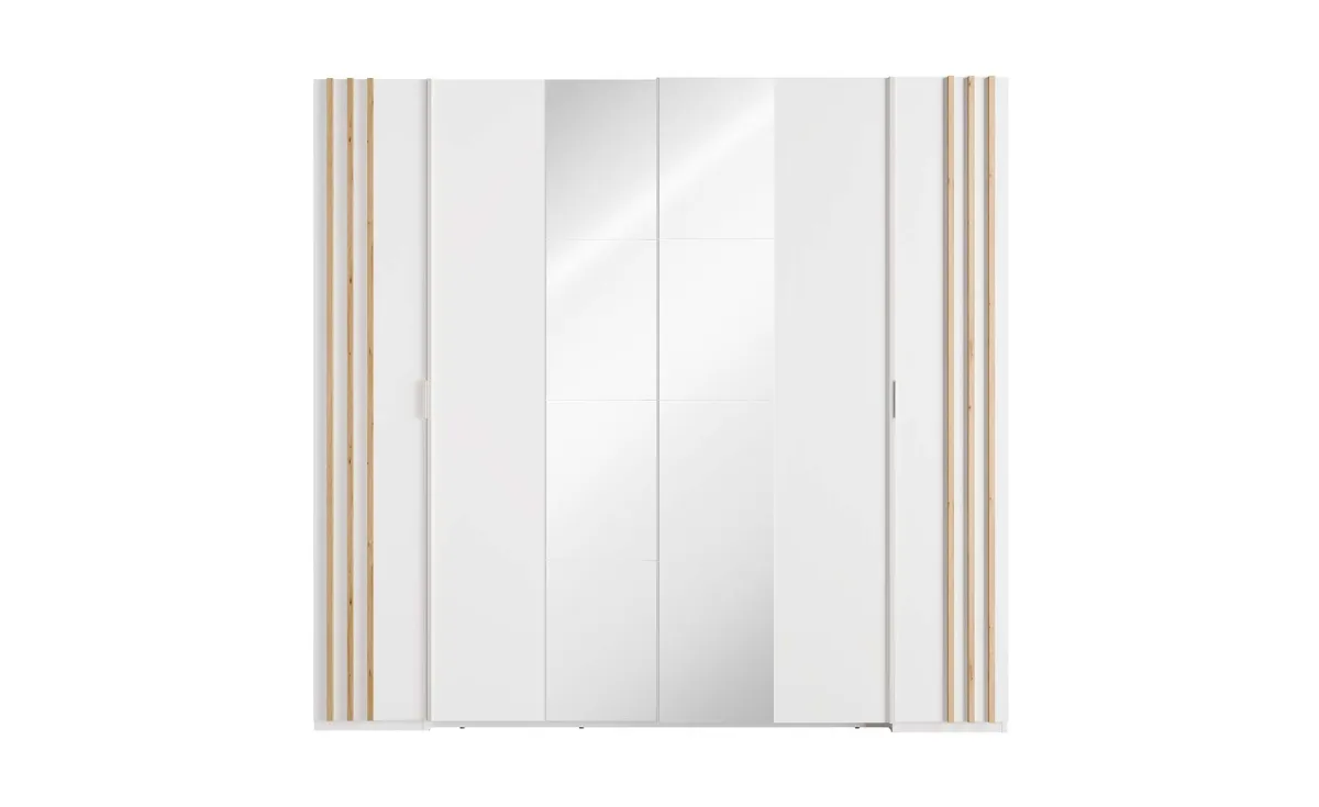 Florencja ormar 4 vrata + 2 ogledala 219,6x62x207 beli/hrast
