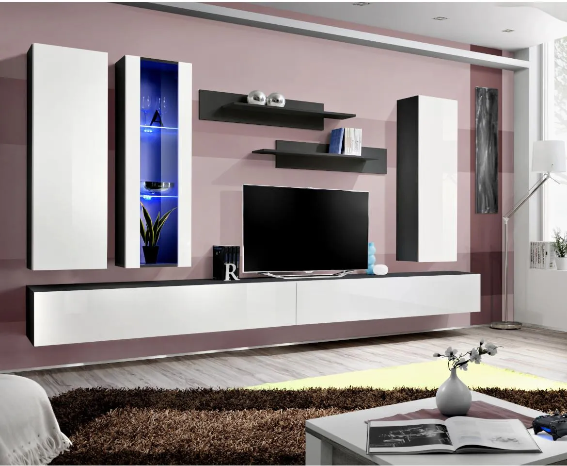 Fly E4 regal 320x40x156 cm belo/crni