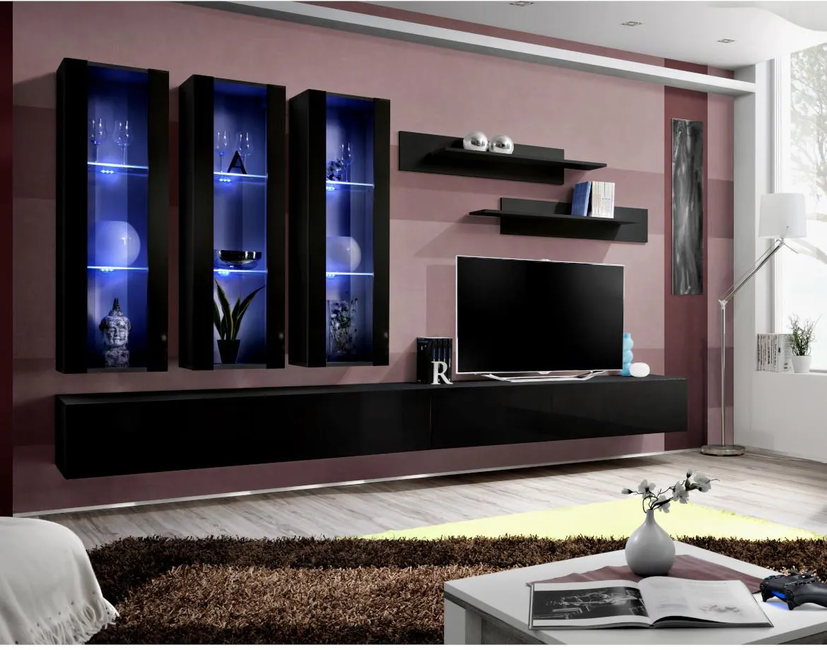 Fly EE3 regal 320x40x156 cm crno visoki sjaj