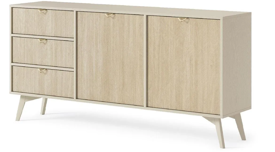 Forest KSZ158 komoda 2 vrata+3 fioke 158x38x80 cm bež/natur