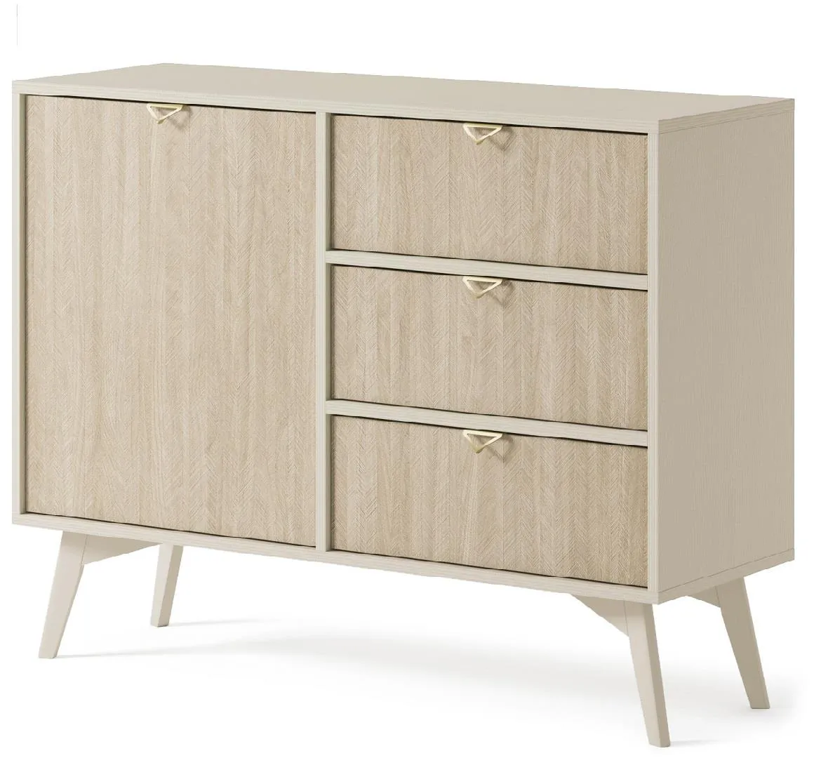 Forest KSZD106 komoda 1 vrata+3 fioke 106x38x80 cm bež/natur