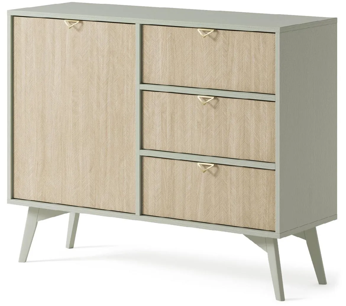 Forest KSZD106 komoda 1 vrata+3 fioke 106x38x80 cm eukaliptus/natur