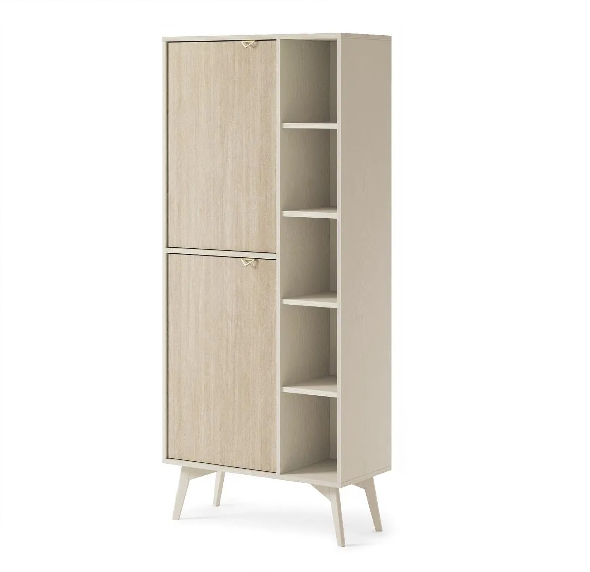 Forest RG80 polica 2 vrata+5 otvora 80x38x160 cm bež/natur