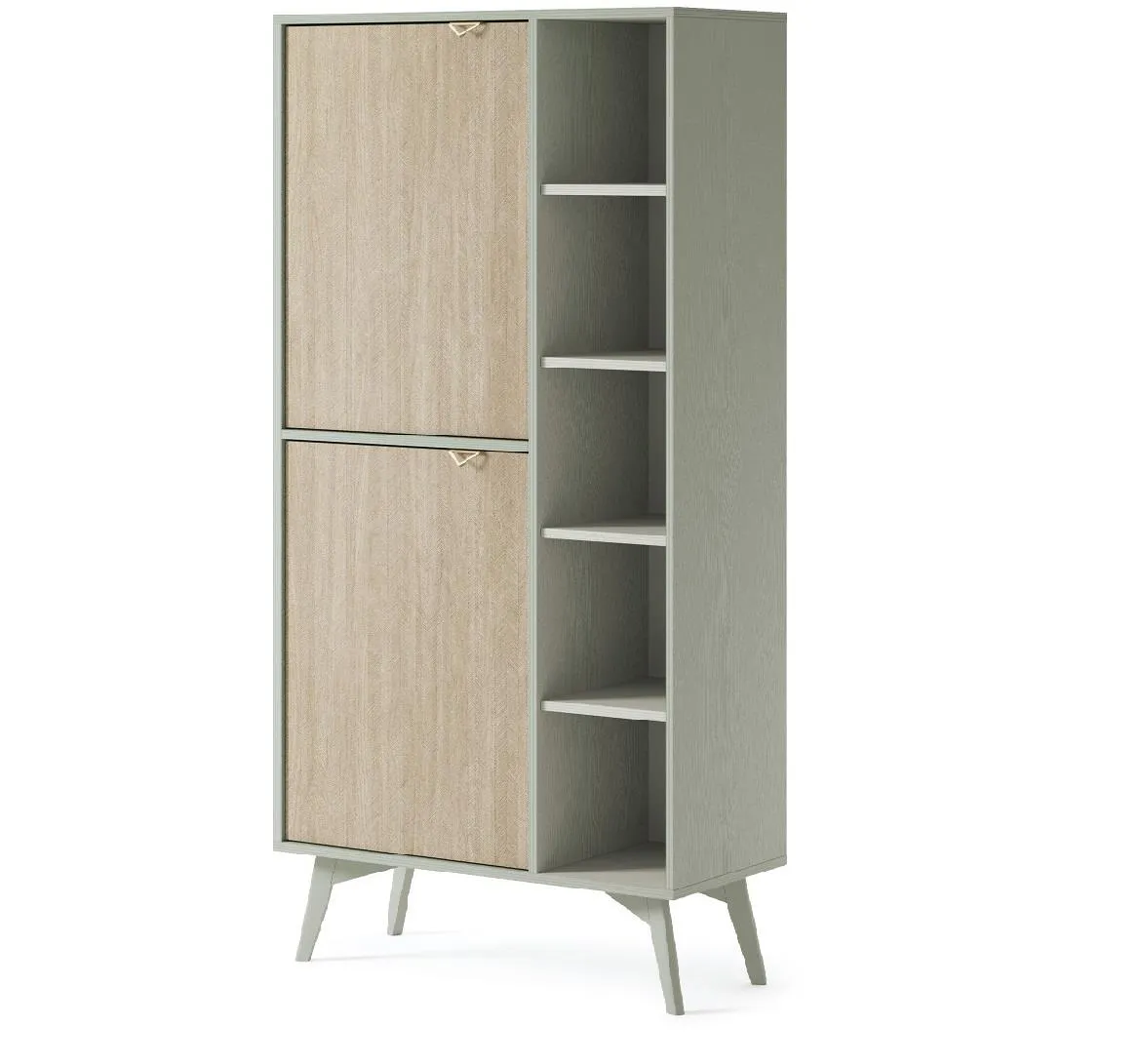 Forest RG80 polica 2 vrata+5 otvora 80x38x160 cm eukaliptus/natur
